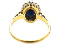 18ct Gold Sapphire & Diamond Oval Cluster Ring