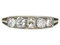 Art Deco 18ct Gold & Platinum Five Stone Diamond Ring