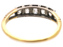 Art Deco 18ct Gold & Platinum Five Stone Diamond Ring