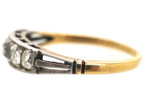 Art Deco 18ct Gold & Platinum Five Stone Diamond Ring