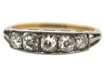 Art Deco 18ct Gold & Platinum Five Stone Diamond Ring