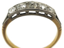 Art Deco 18ct Gold & Platinum Five Stone Diamond Ring