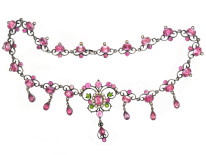 Edwardian Silver & Paste Necklace in Original Case