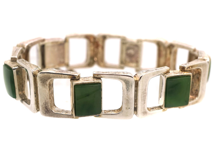 Silver & Jade Bracelet