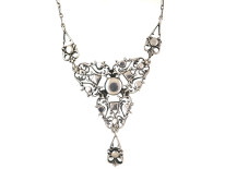 Edwardian Silver, Flat Cut Almandine Garnets & Blister Necklace