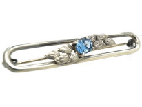 Art Deco Silver & Blue Synthetic Spinel Brooch