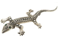 Silver & Marcasite Lizard Brooch