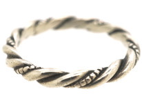 Silver Twist Ring Attributed to Georg Jensen
