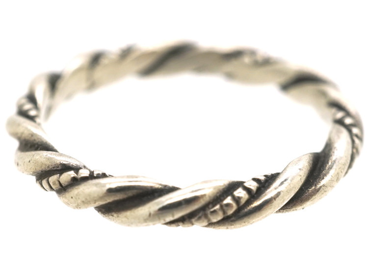 Silver Twist Ring Attributed to Georg Jensen