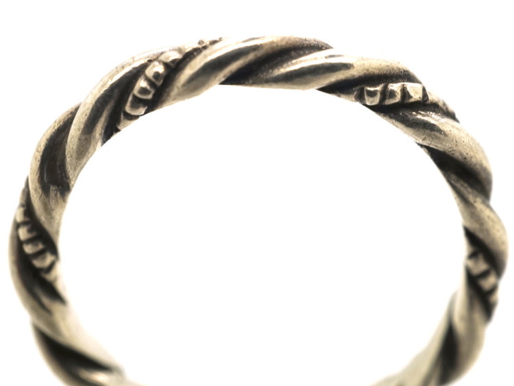 Silver Twist Ring Attributed to Georg Jensen