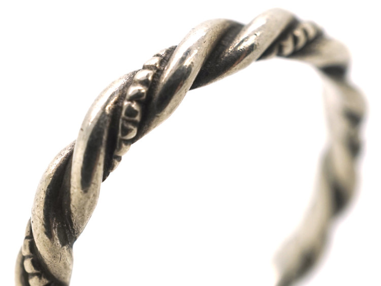Silver Twist Ring Attributed to Georg Jensen