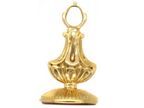 Georgian 15ct Gold Seal With Carnelian Intaglio of a Crest