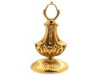 Georgian 15ct Gold Seal With Carnelian Intaglio of a Crest