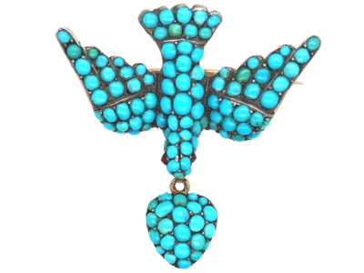 Georgian 15ct Gold & Turquoise Dove of Peace Brooch Georgian 15ct Gold & Turquoise Dove of Peace Brooch