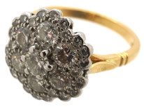 18ct White & Yellow Gold Large Diamond Cluster Ring