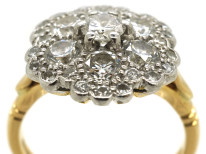 18ct White & Yellow Gold Large Diamond Cluster Ring