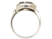 Art Deco Silver & Marcasite Double Swirl Ring