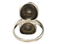 Art Deco Silver & Marcasite Double Swirl Ring