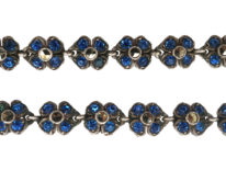 Silver, Paste & Marcasite Flowers Necklace