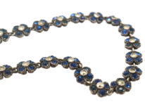 Silver, Paste & Marcasite Flowers Necklace