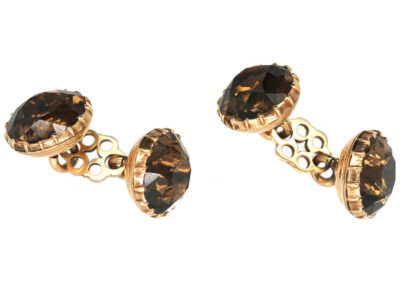 Early Georgian 15ct Gold & Smoky Quartz Cufflinks