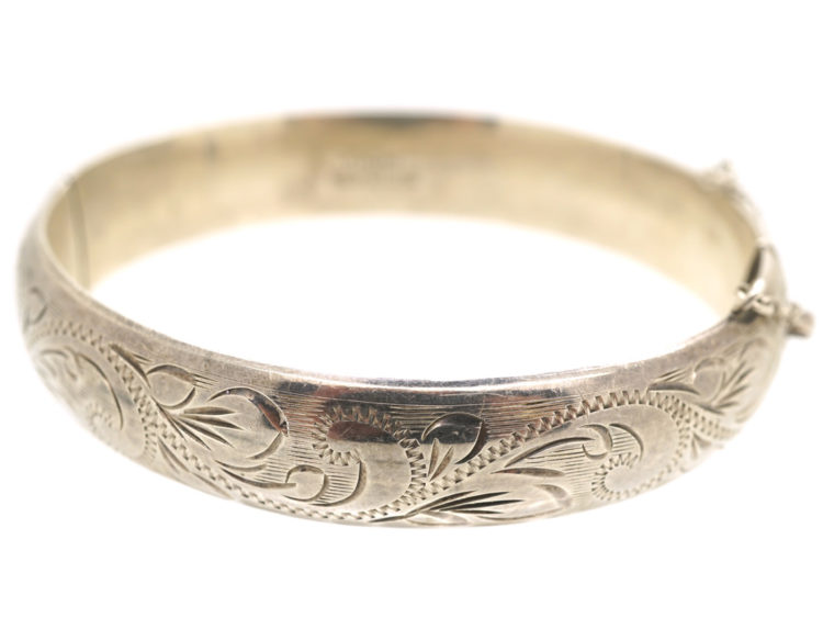 Silver Engraved Bangle