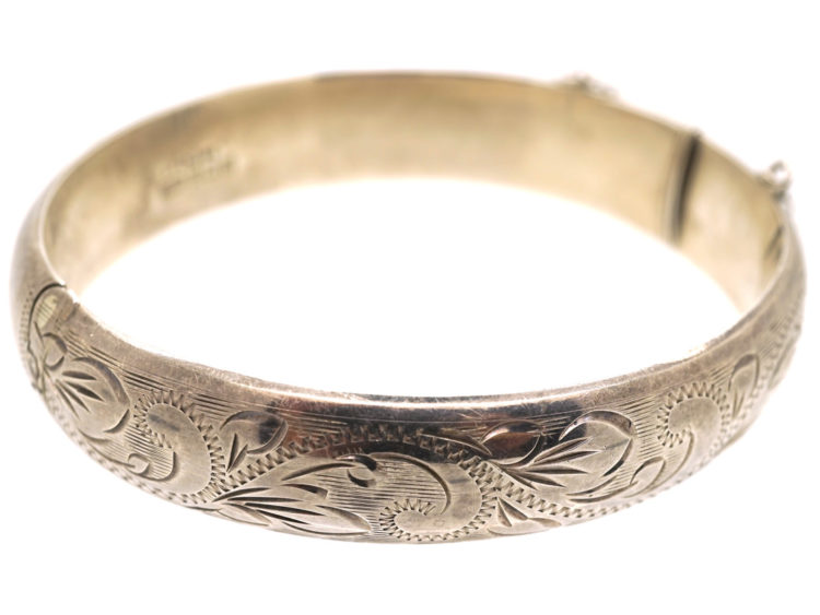 Silver Engraved Bangle