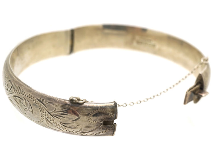 Silver Engraved Bangle