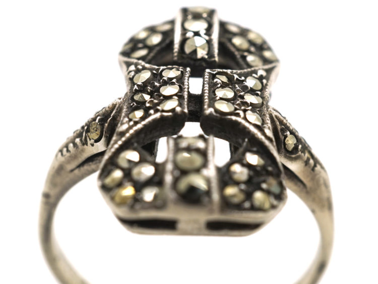 Art Deco Silver & Marcasite Ring