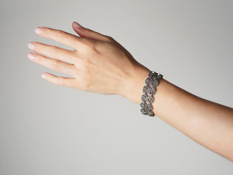 Art Deco Silver & Marcasite Figure of Eight Design Bracelet