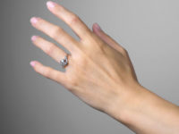 Edwardian 14ct Gold & Platinum, Two Stone Diamond Crossover Ring With Diamond Set Split Shoulders