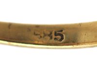 Edwardian 14ct Gold & Platinum, Two Stone Diamond Crossover Ring With Diamond Set Split Shoulders