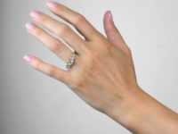 Victorian 18ct Gold Five Stone Diamond Carved Half Hoop Ring