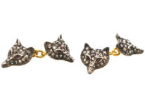 Rose Diamond & Ruby Foxes Heads Cufflinks
