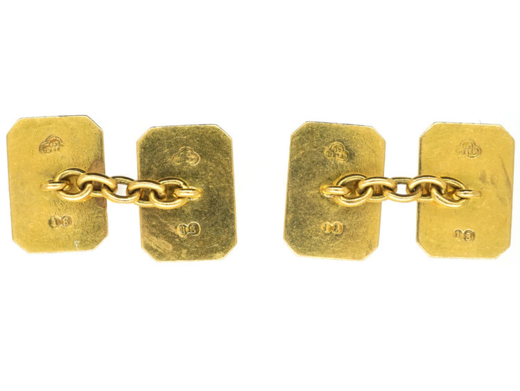 Edwardian 18ct Gold Signal Code Naval Flag Cufflinks