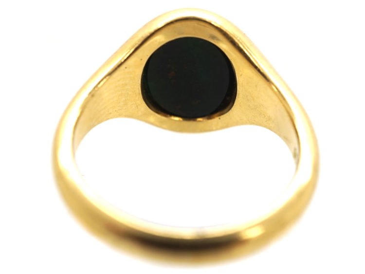 18ct Gold & Bloodstone Intaglio Signet Ring