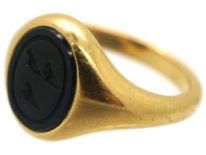 18ct Gold & Bloodstone Intaglio Signet Ring
