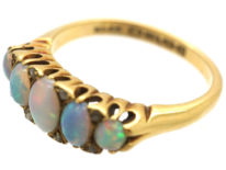 Edwardian Opal & Rose Diamond Five Stone Ring