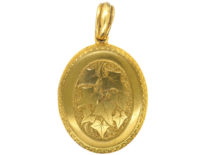 Victorian 18ct Gold Locket With Ivy Motif 'Cling To Me'