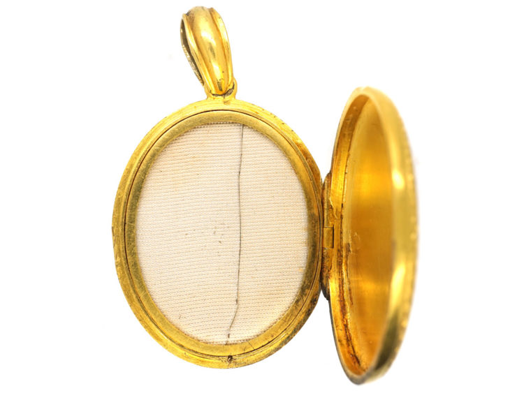 Victorian 18ct Gold Locket With Ivy Motif 'Cling To Me'