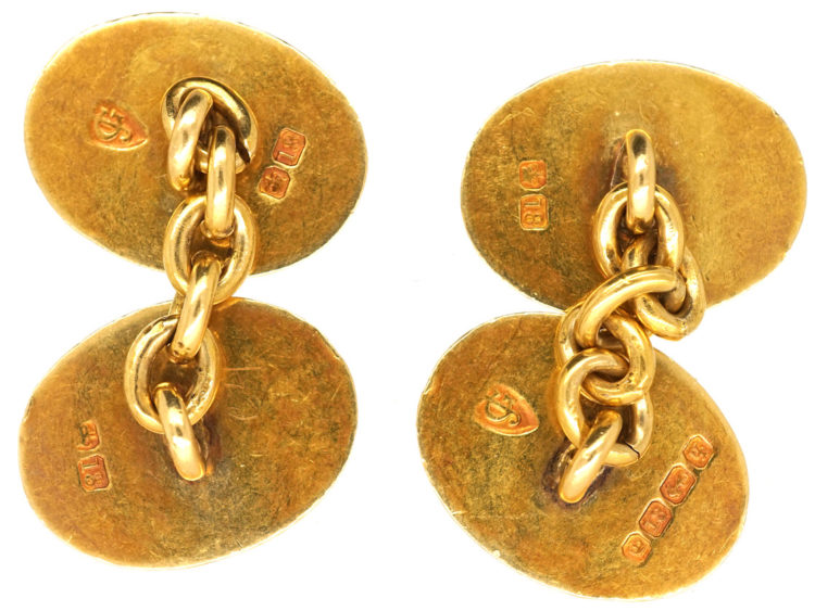 Victorian 18ct Gold Engraved Cufflinks