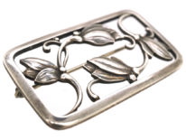 Silver Flower Brooch by Georg Jensen