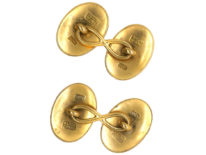 Victorian 18ct Gold & Enamel Flag Cufflinks by Benzie of Cowes