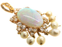 18ct Gold, Opal, Diamond & Pearl Pendant