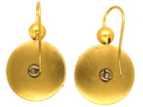 Victorian 15ct Gold Flower Earrings Set With Natural Split Pearls