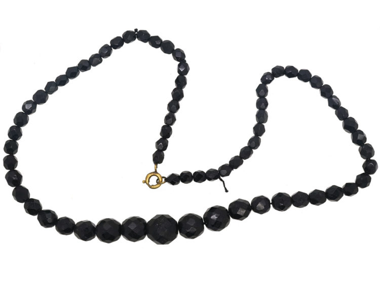 Victorian Vauxhall Glass Faceted Bead Necklace