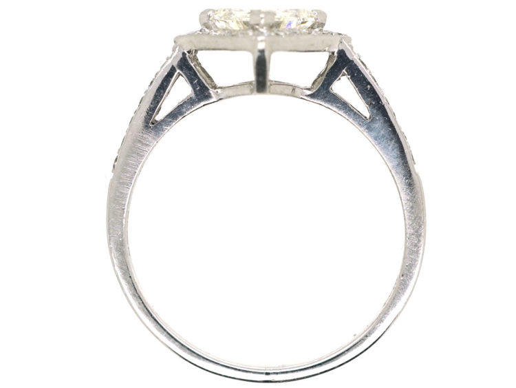 18ct White Gold, Diamond Set, Diamond Shaped Ring