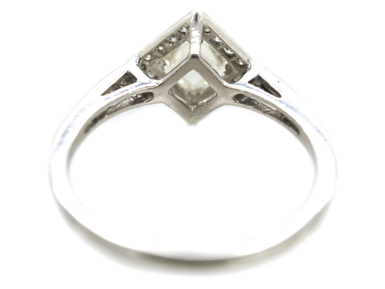 18ct White Gold, Diamond Set, Diamond Shaped Ring