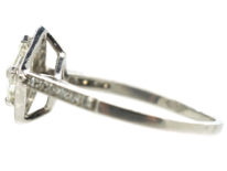 18ct White Gold, Diamond Set, Diamond Shaped Ring