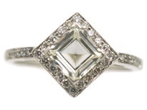 18ct White Gold, Diamond Set, Diamond Shaped Ring